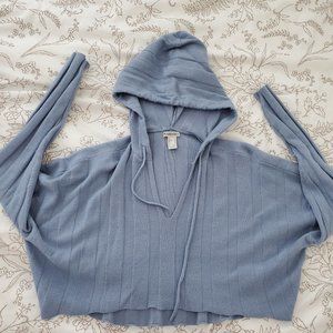 Forever 21 Blue Crop Top Hoodie
